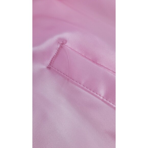 Vintage Pink Satin Bomber Jacket Retro 80's Style Unisex Made In USA Size Medium - Picture 12 of 12